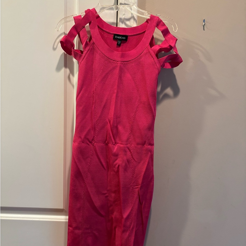 Bebe Fuchsia bandage dress